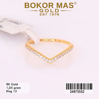 Cincin Emas Variasi Aurel Batu Putih - 24075562 - 8K