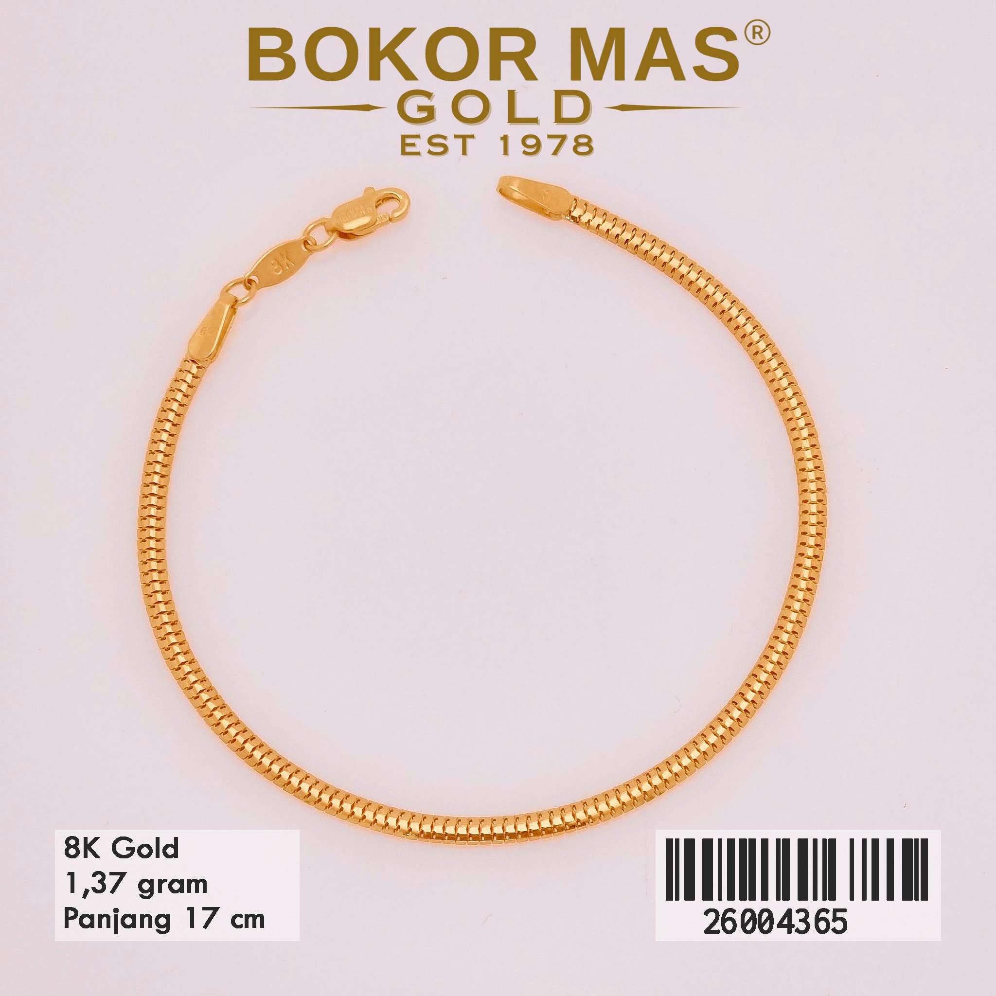  Gelang Rantai Variasi Tanpa Permata -  26004365 - 8K