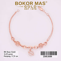 Gelang Emas Rantai Variasi Mainan Gantung - 25053880- 8K