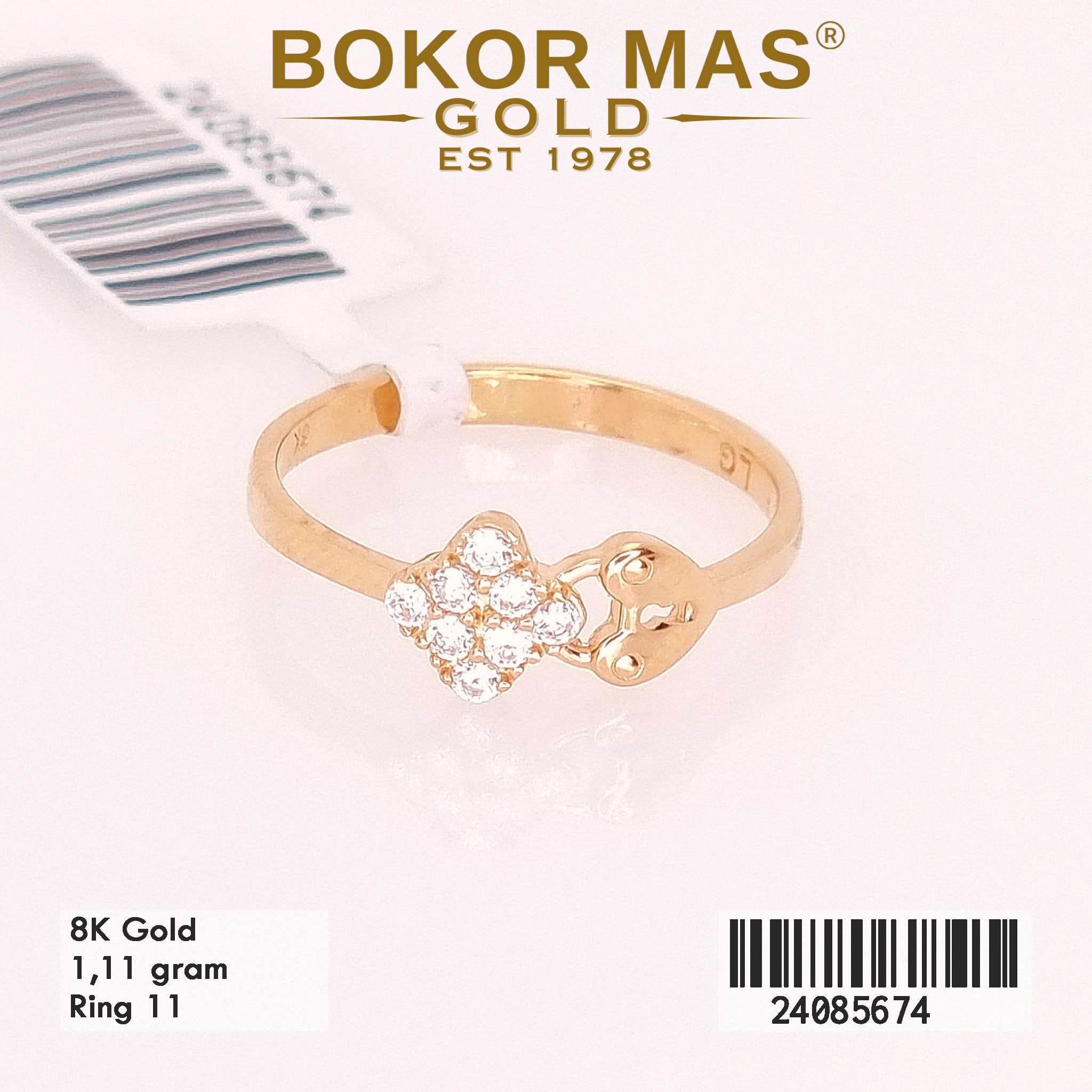 Cincin Variasi Gembok Permata - 24085674 - 8K