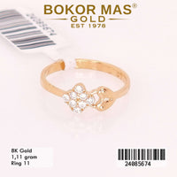Cincin Emas Variasi Gembok Permata - 24085674 - 8K