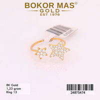 Cincin Emas Variasi Dua Bintang -  24075474 - 8K