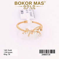 Cincin Emas  Variasi Pita Permata - 24089739 - 16K