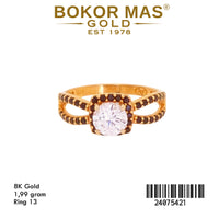 Cincin Emas Variasi Batu Hitam Putih - 24075421 - 8K