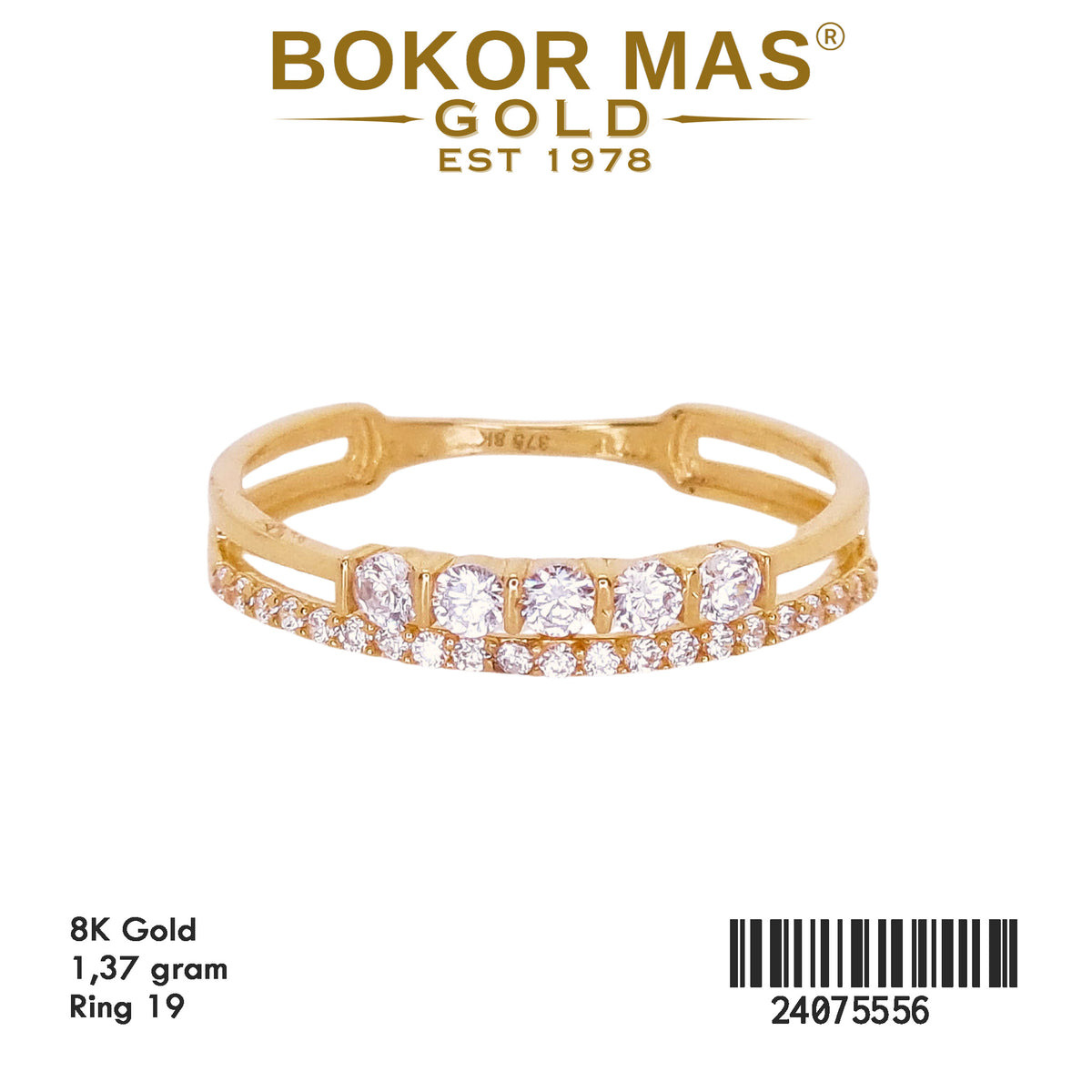 Cincin Dua Layer Permata - 24075556 - 8K