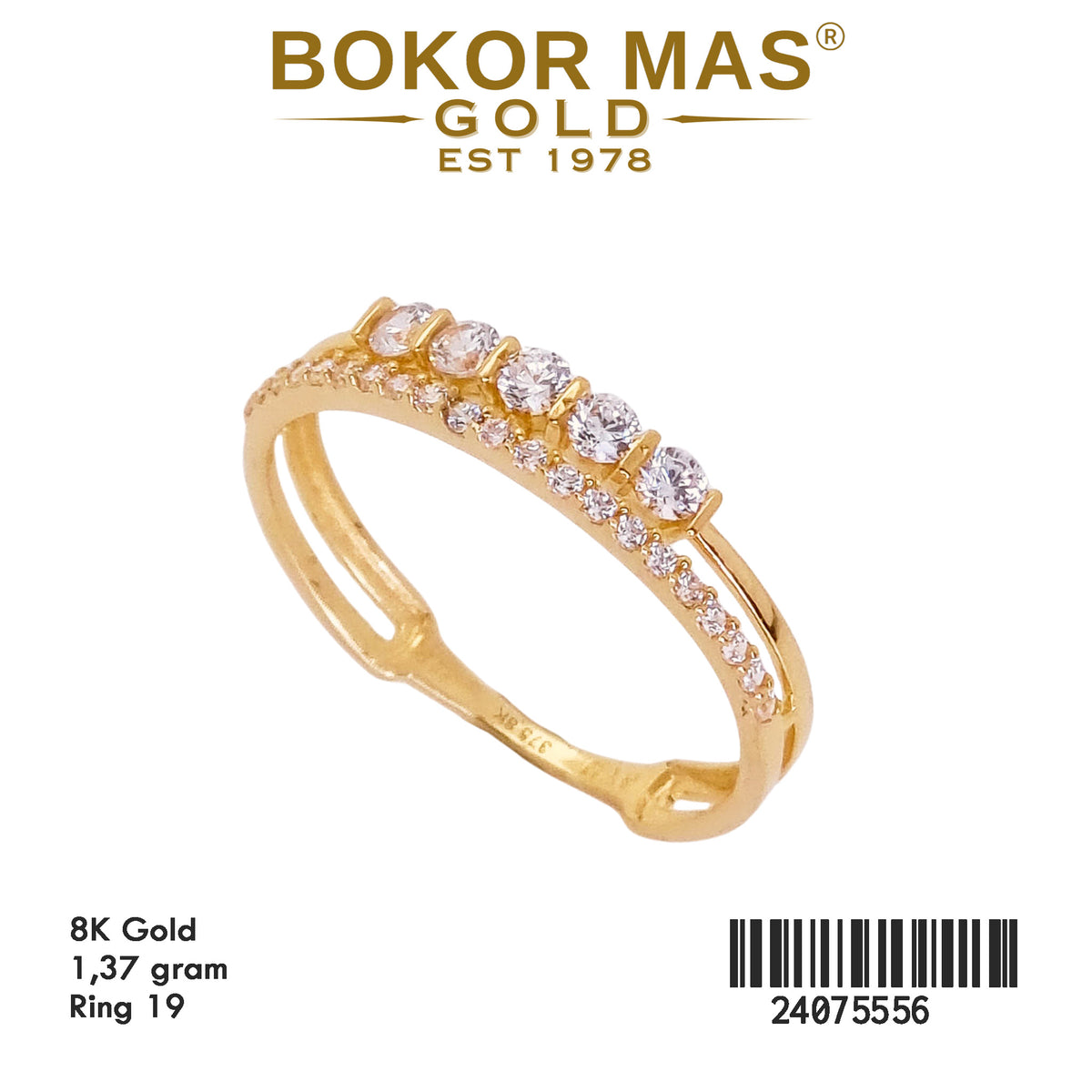 Cincin Dua Layer Permata - 24075556 - 8K