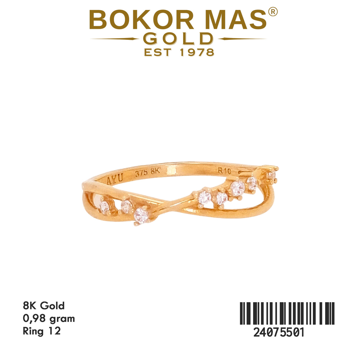 Cincin Silang Permata - 24075501 - 8K