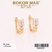 Anting Emas Klip Variasi Permata - 25048228 - 8K