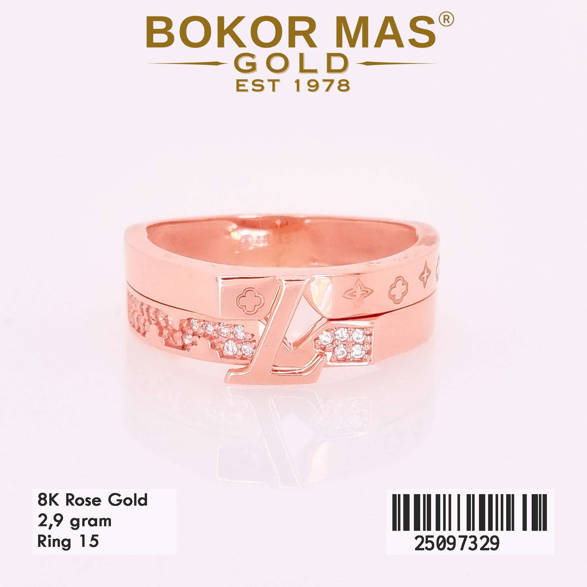 Foto Cincin Emas Asli Cincin Variasi Peram 8K - Perhiasan Asli Bokormas Gold
