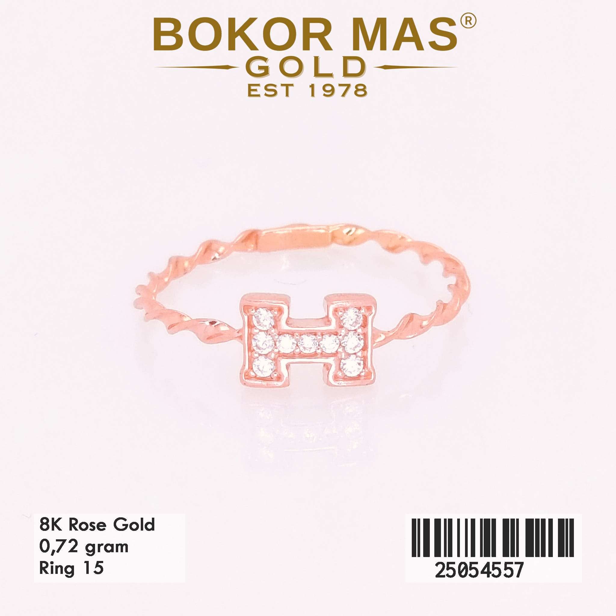 Cincin Emas Variasi Permata H Plintir - 25054557 - 8K