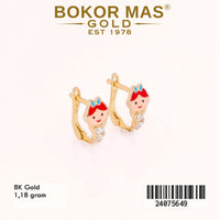 Anting Emas Klip Variasi Boneka - 24075649 - 8K
