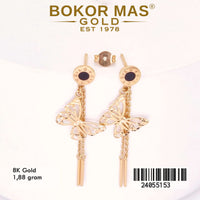 Giwang Emas Tusuk Variasi Kupu Juntai - 24055153 - 8K