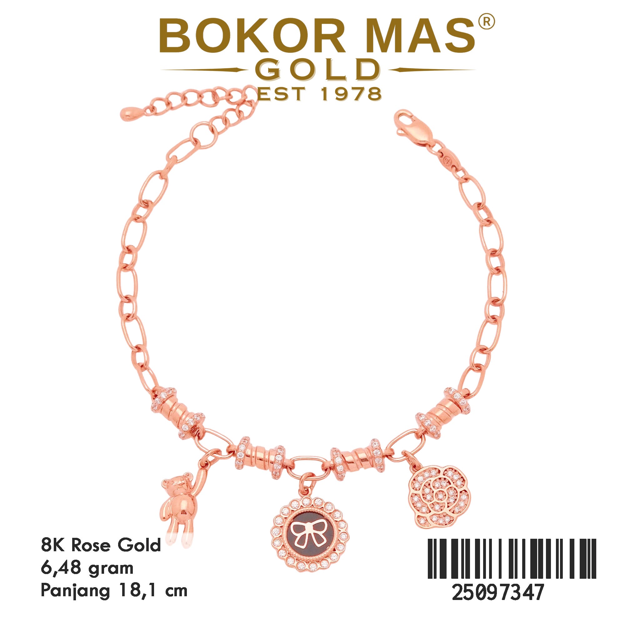 Gelang Rantai Variasi Mainan Cat Rose - 25097347 - 8K
