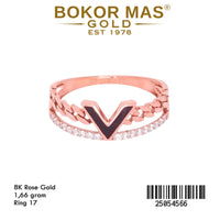 Cincin Variasi Permata Cat Hitam - 25054566 - 8K
