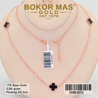 Kalung  Emas Clover Variasi Permata - 24082052 - 17K