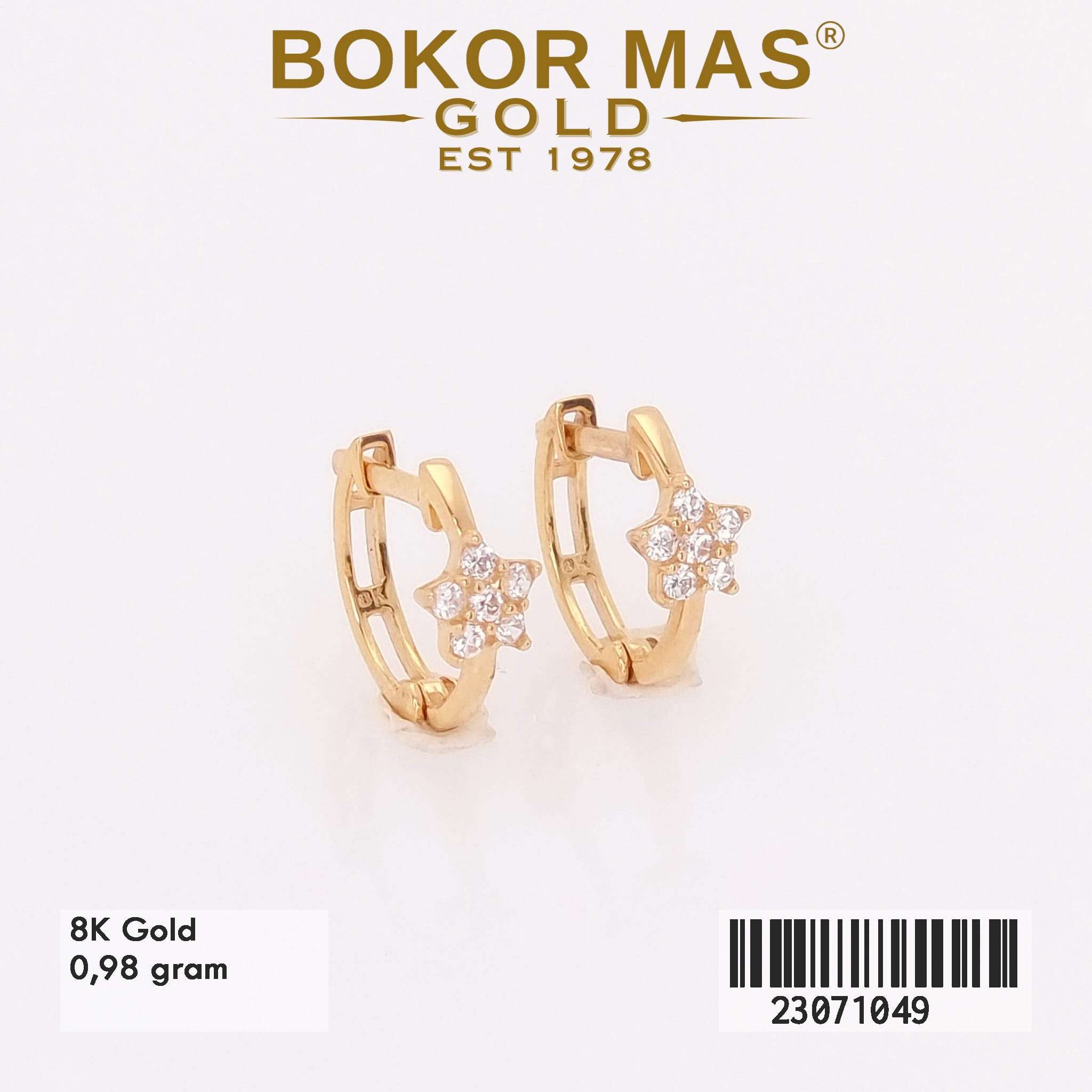 Anting Klip Bintang Variasi Permata - 23071049 - 8K