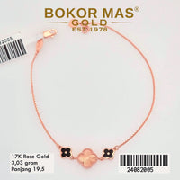 Gelang  Emas Rantai Clover Variasi - 24082005 - 17K