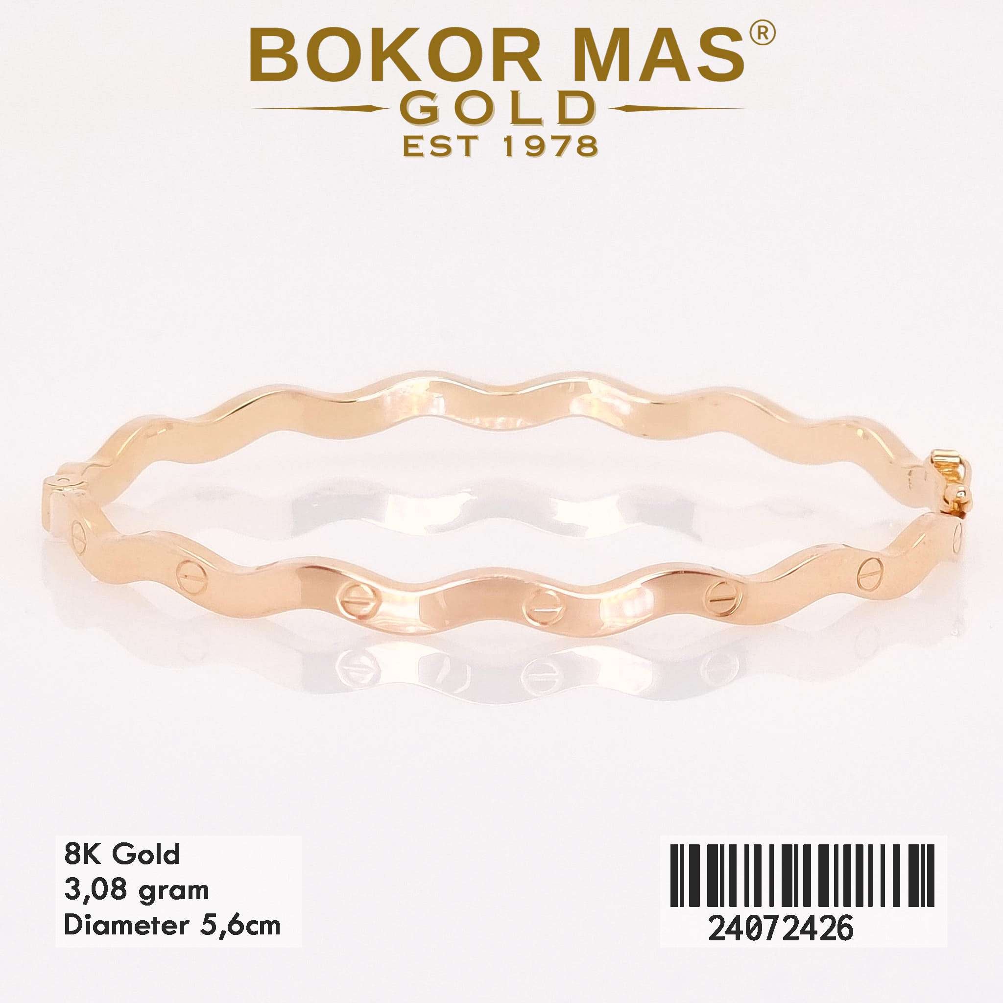 Gelang Kaku Ctr Gelombang Variasi Tanpa Permata - 24072426 - 8K