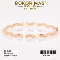 Gelang Emas Kaku Ctr Gelombang Variasi Tanpa Permata - 24072426 - 8K
