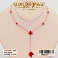 Kalung  Emas Clover Variasi Permata - 24082054 - 17K