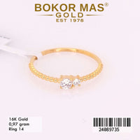 Cincin Emas  Variasi Dua Batu Permata - 24089735 - 16K