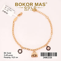 Gelang  Emas Rantai Hollotifani Mainan Tas - 24062326 - 8K
