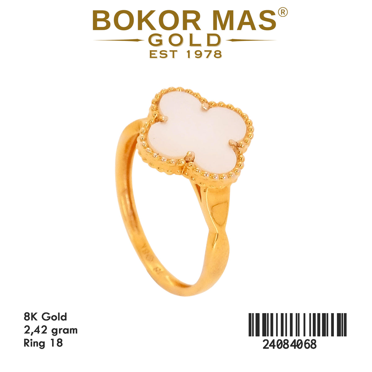 Cincin Variasi Clover Putih - 24084068 - 8K