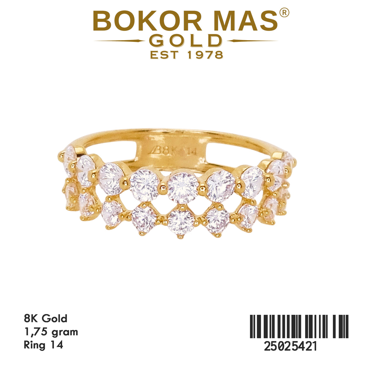 Cincin Dua Layer Permata - 25025421 - 8K