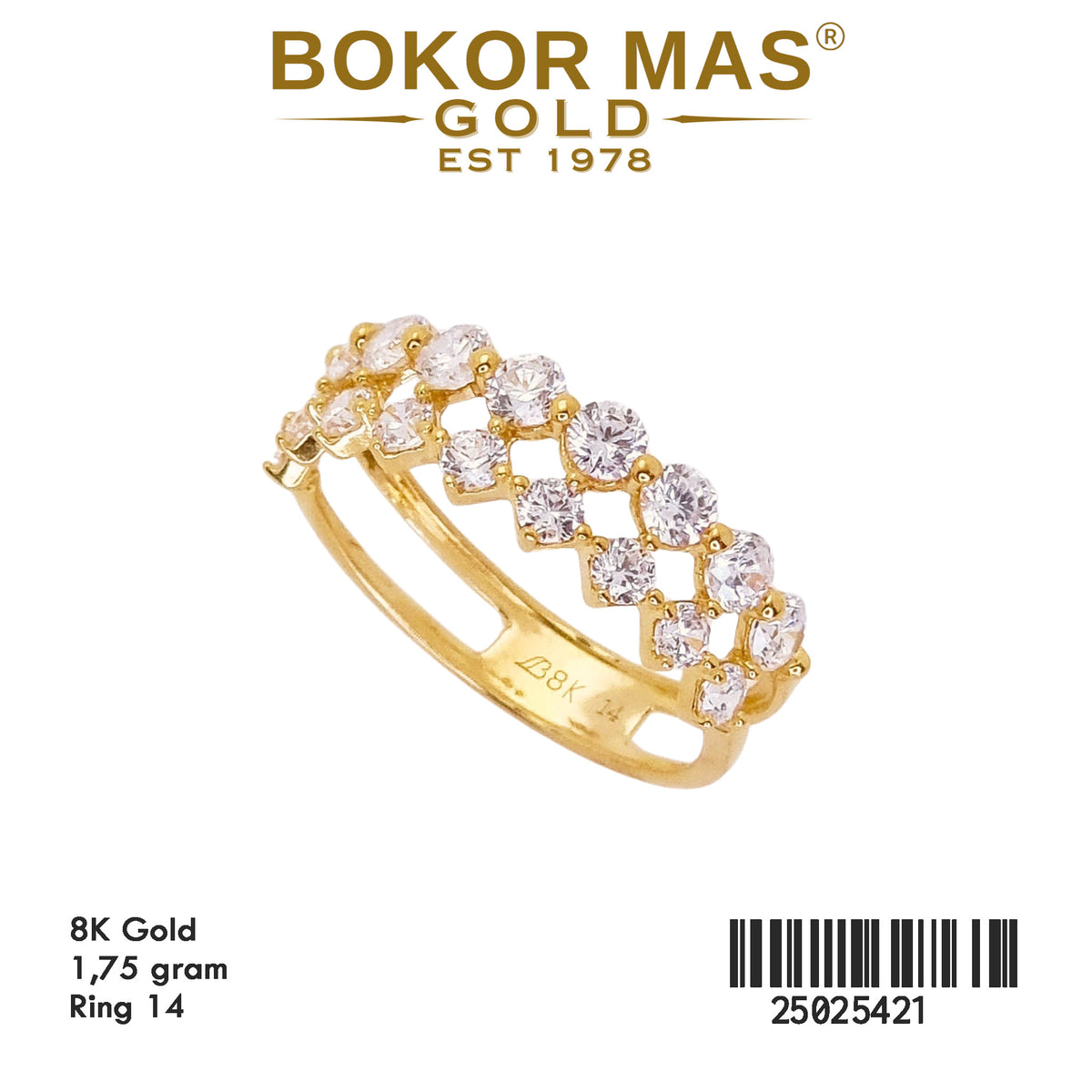 Cincin Dua Layer Permata - 25025421 - 8K