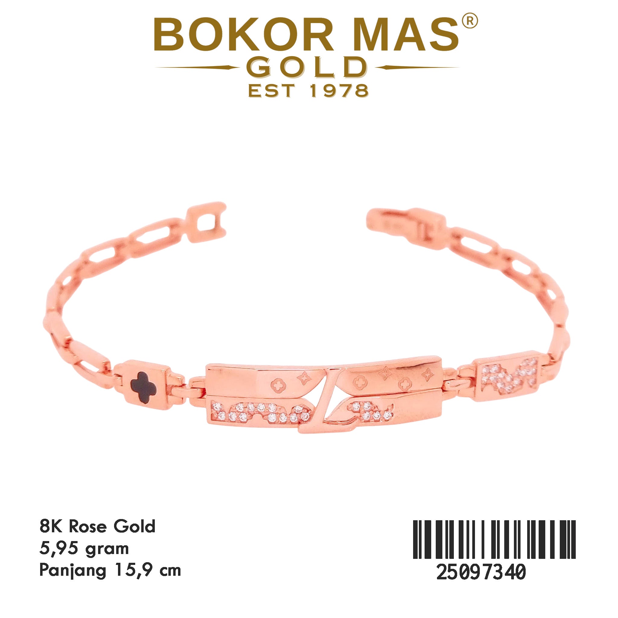 Gelang Rantai Variasi Cat Rose - 25097340 - 8K
