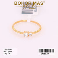 Cincin  Emas Variasi Dua Batu Permata - 24089756 - 16K