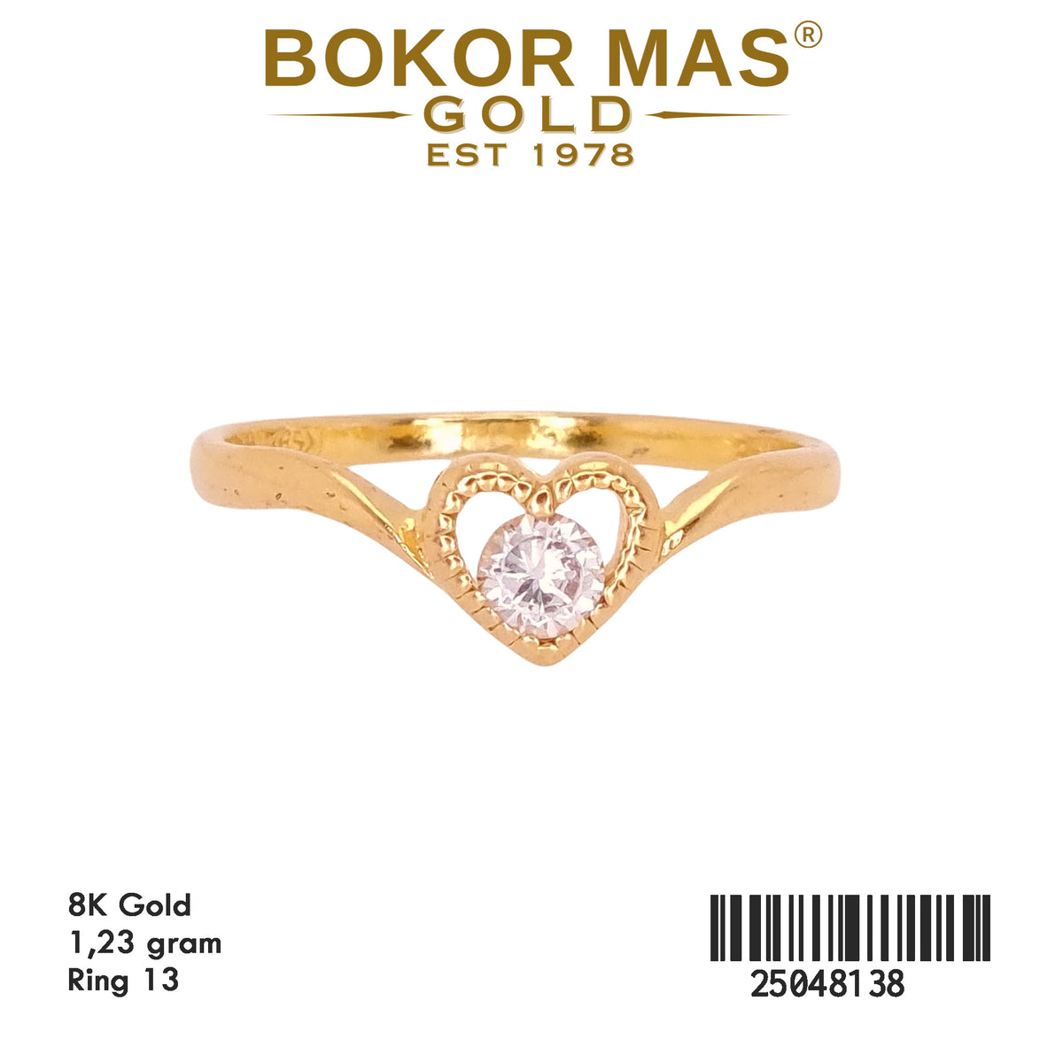 Cincin Emas Variasi Hati Permata - 25048138 - 8K