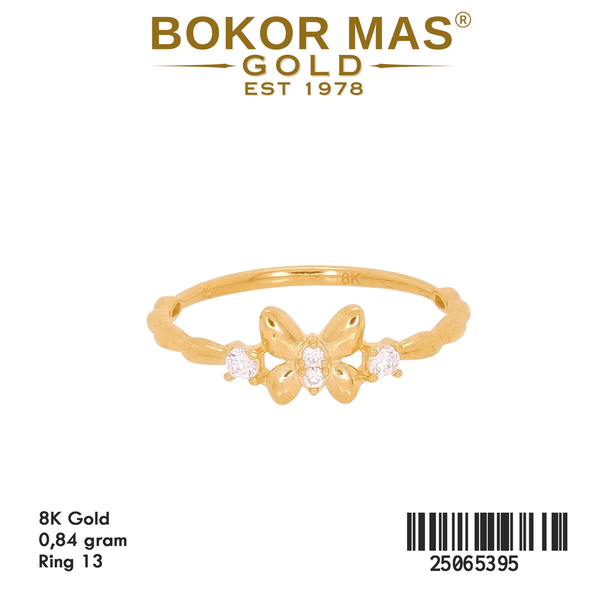 Cincin Model Kupu Permata - 25065395 - 8K