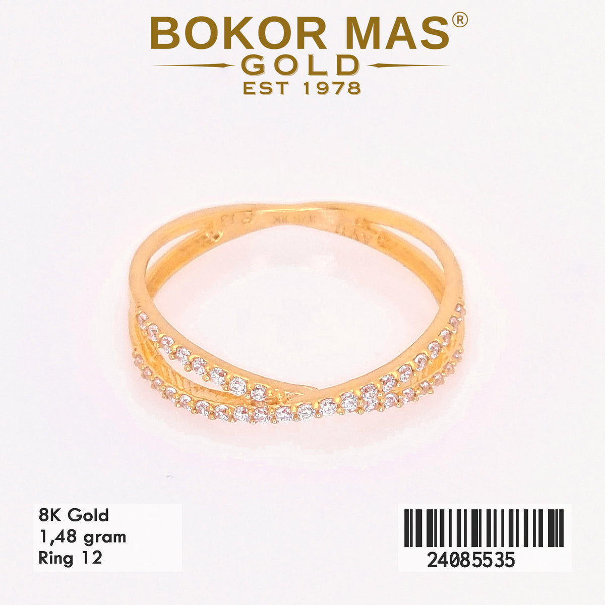 Cincin  Emas Variasi Permata - 24085535 - 8K