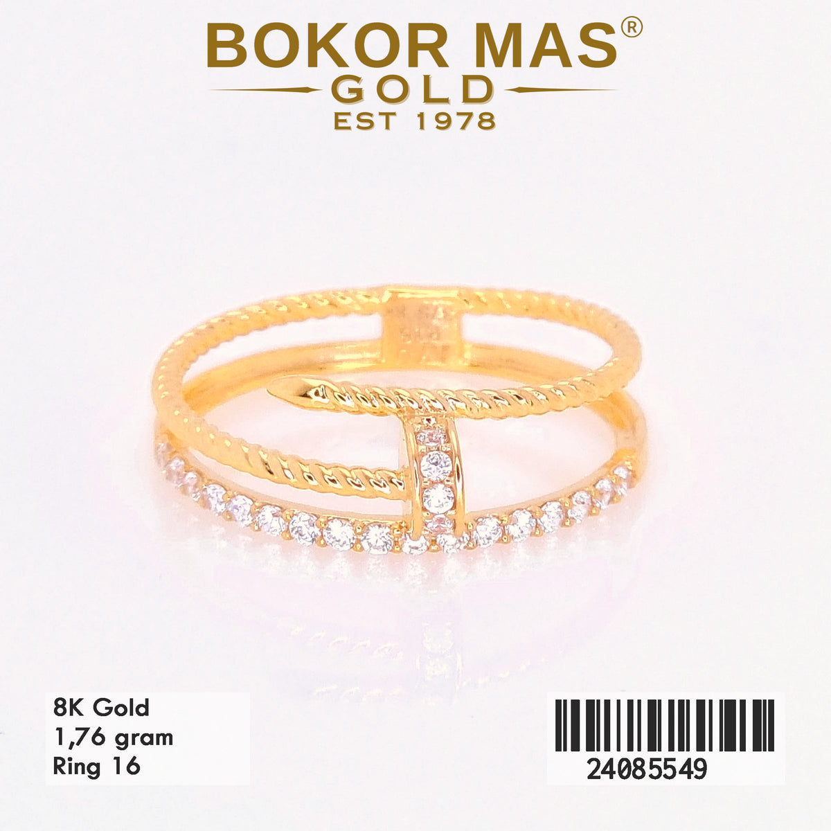Cincin Emas  Variasi Permata - 24085549 - 8K