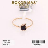 Cincin  Emas Apel Variasi Cat Hitam - 24086485 - 16K
