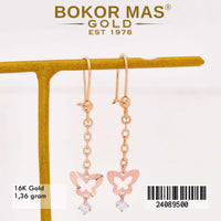 Anting Emas Juntai Kupu-Kupu 3D - 24089500 - 16K