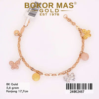 Gelang Emas Rantai Variasi Mainan Kupu-Kupu - 24062467 - 8K