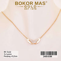 Kalung Emas  Butterfly Variasi Permata Putih - 24054300 - 8K