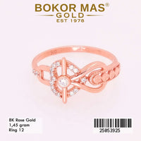 Cincin Emas Variasi Hati Permata - 25053925 - 8K
