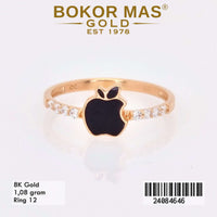 Cincin Emas  Variasi Aple Cat Hitam - 24084646 - 8K