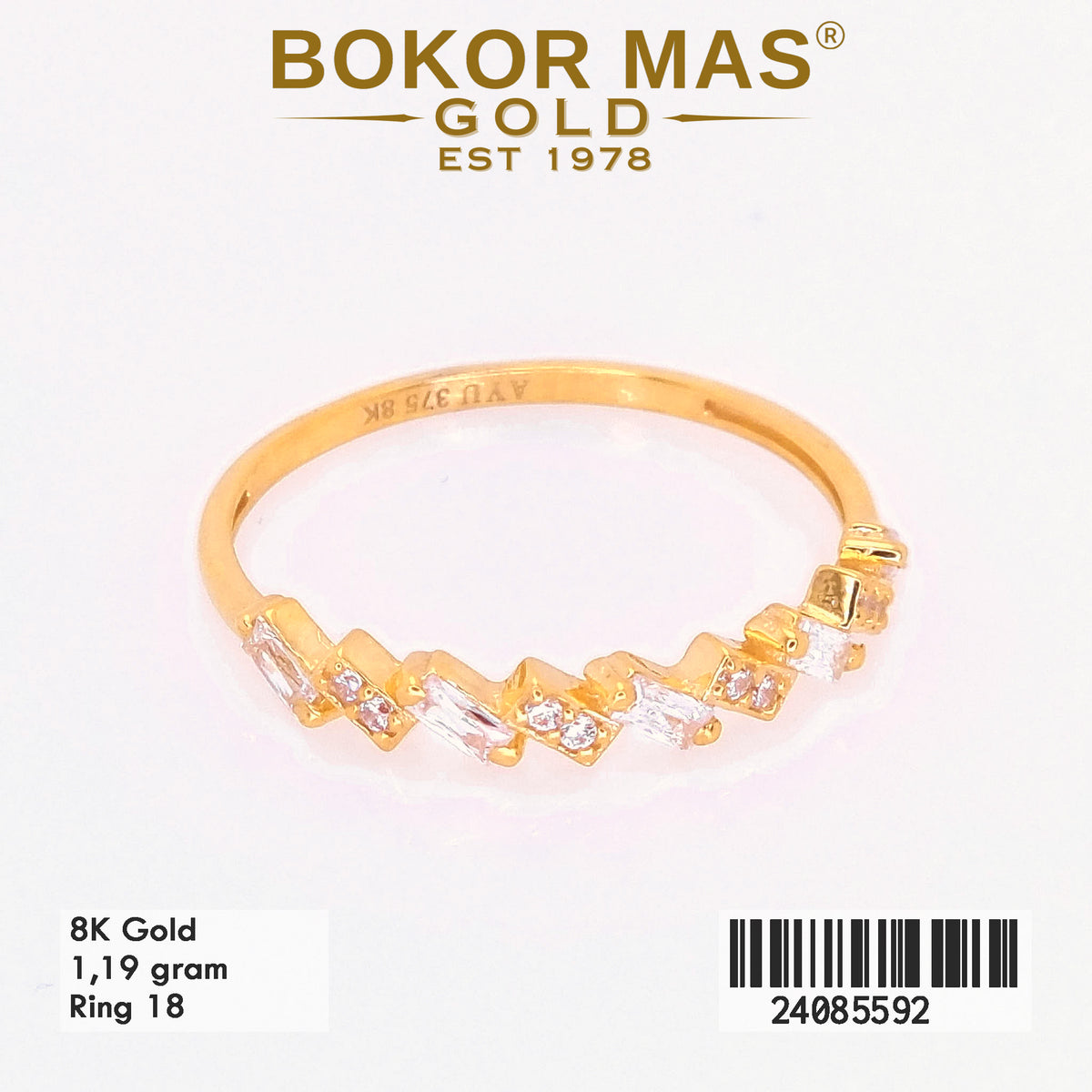Cincin  Emas Variasi Permata - 24085592 - 8K