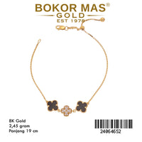 Gelang Rantai Serut Italy Bunga - 24064652 - 8K