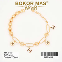 Gelang Emas Rantai Variasi H List Hitam - 24089438 - 16K