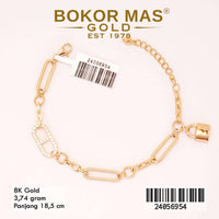 Gelang  Emas  Rantai Variasi Mainan Gembok - 24056954 - 8K