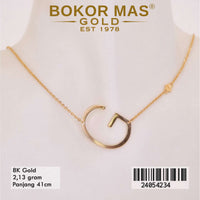 Kalung Emas  Huruf G Variasi - 24054234 - 8K