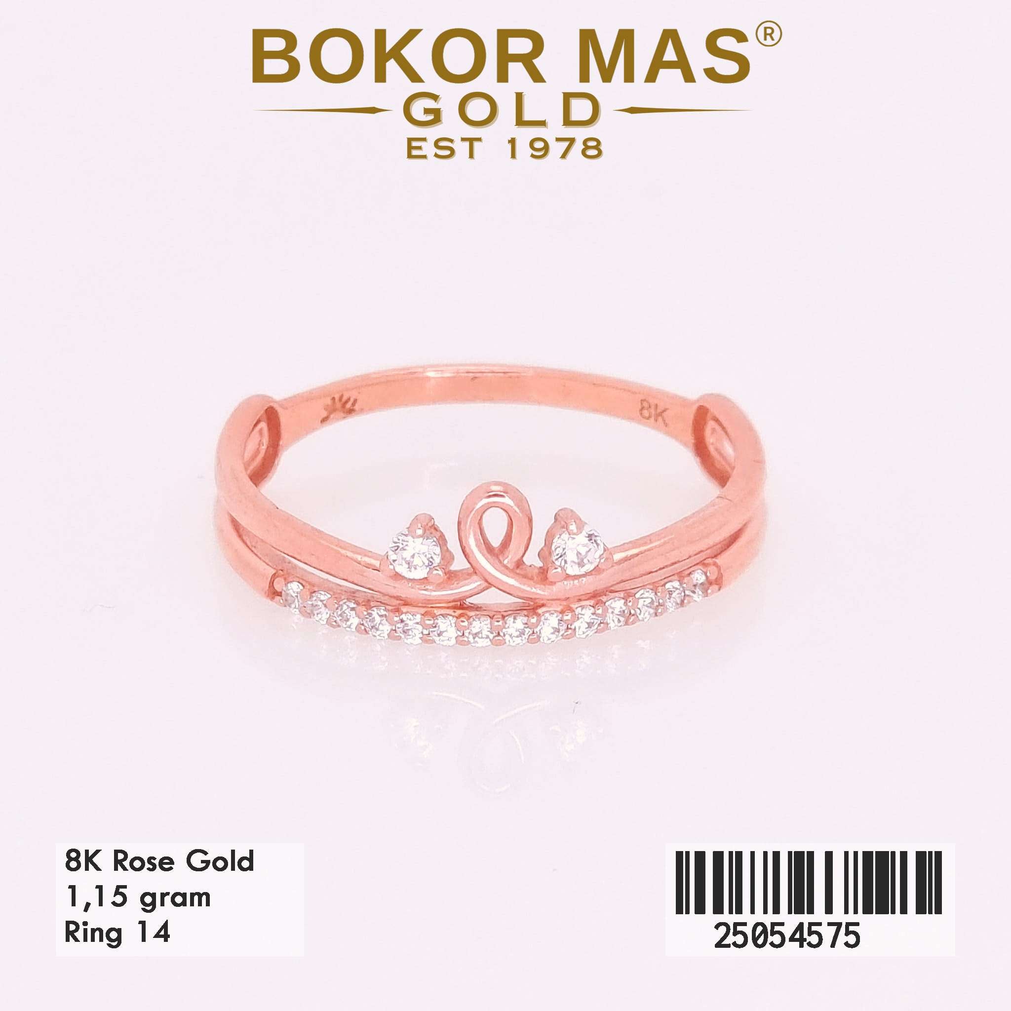 Cincin Emas Variasi Listring Permata - 25054575 - 8K