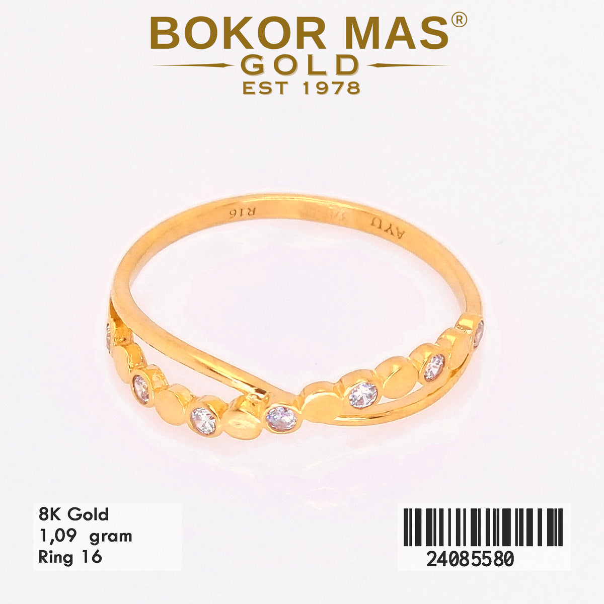 Cincin  Emas Variasi Permata - 24085580 - 8K