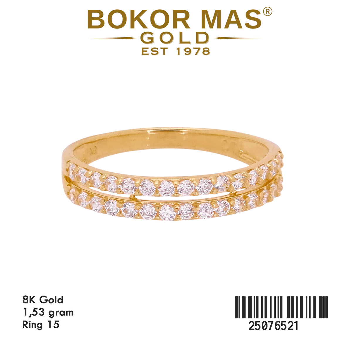 Cincin Dua Layer Variasi Permata - 25076521 - 8K