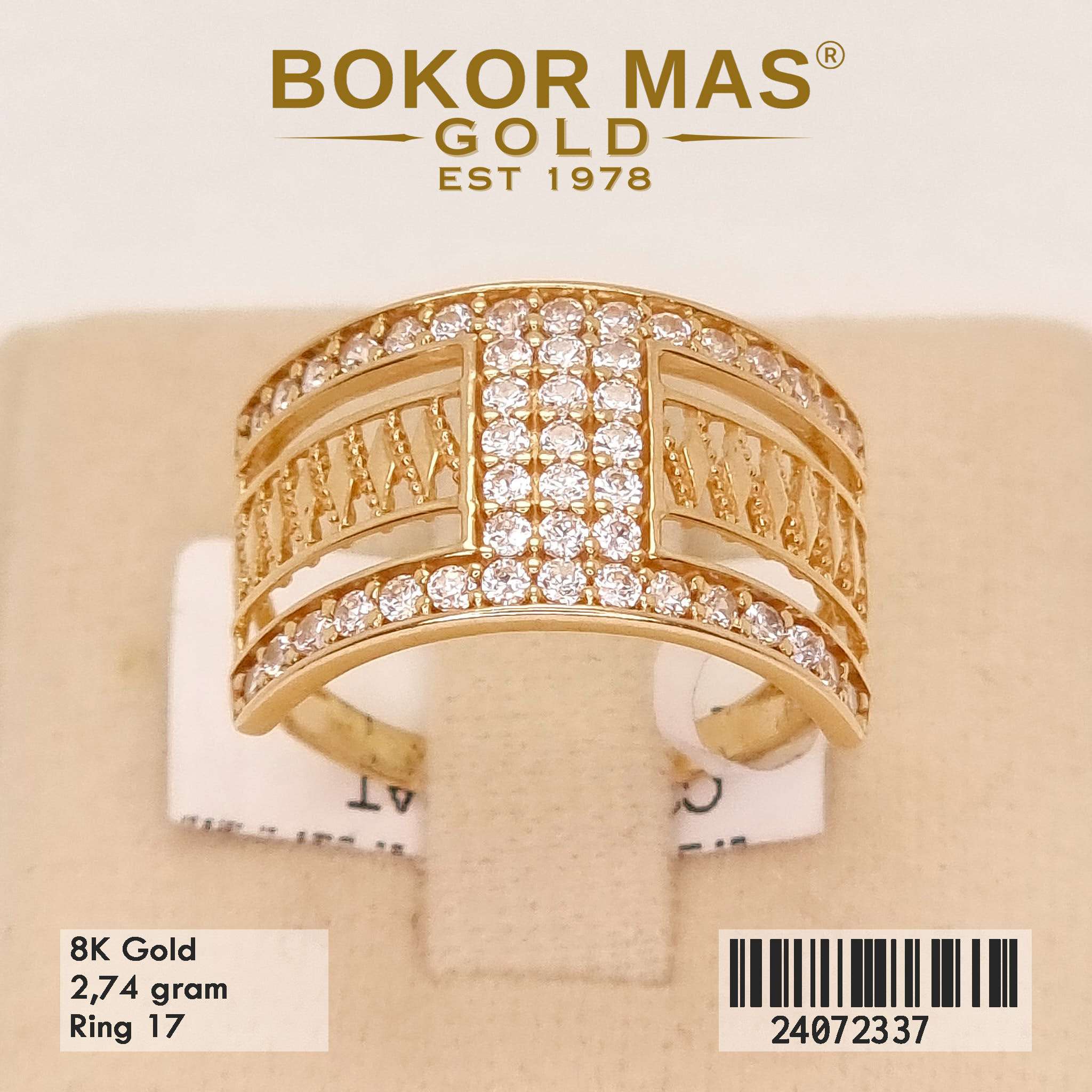 Cincin Variasi Layer Permata - 24072337 - 8K